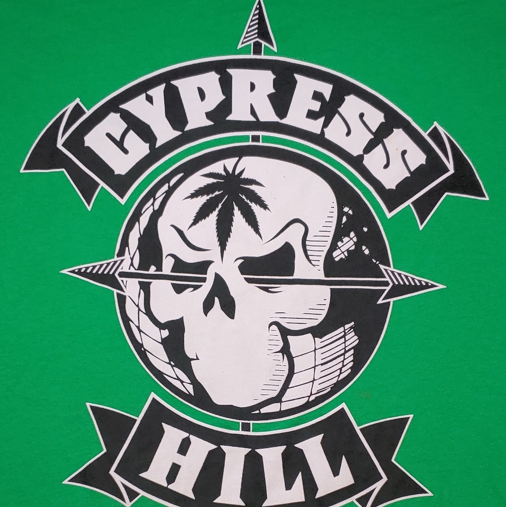 Cypress Hill Band Merch Men's Green Tshirt Size 2XL